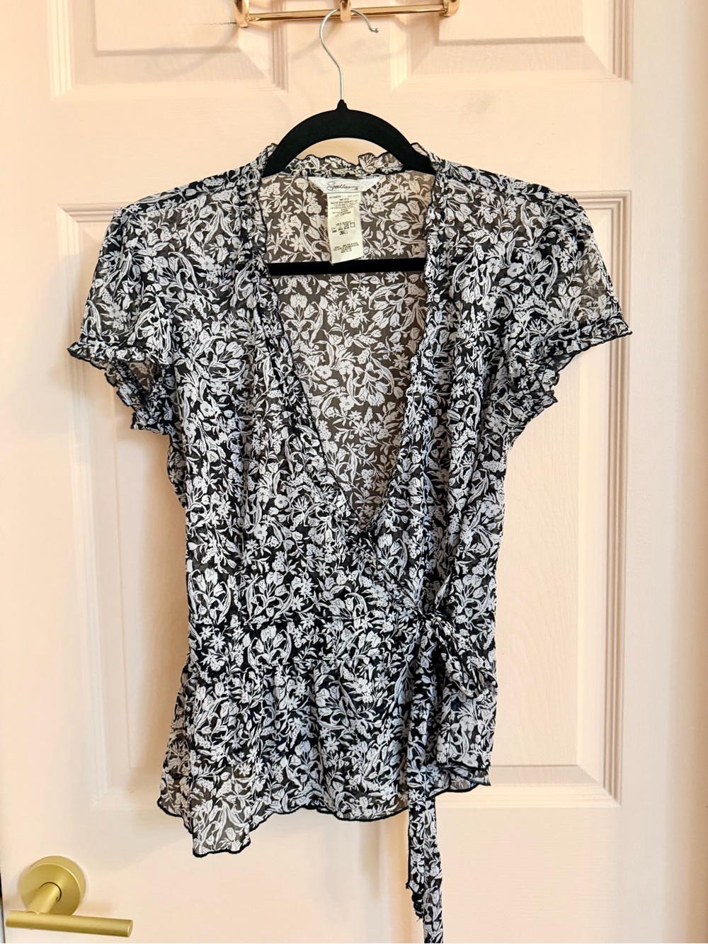 Floral speechless wrap top
